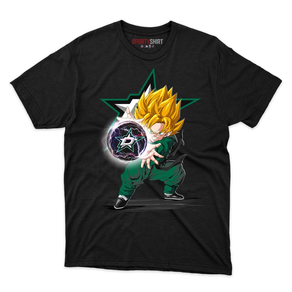 Dallas Stars Goku Dragon Ball Z Shirt, Unisex Cotton Anime Saiyan Graphic Tee, Hockey Game Day Fan Gift