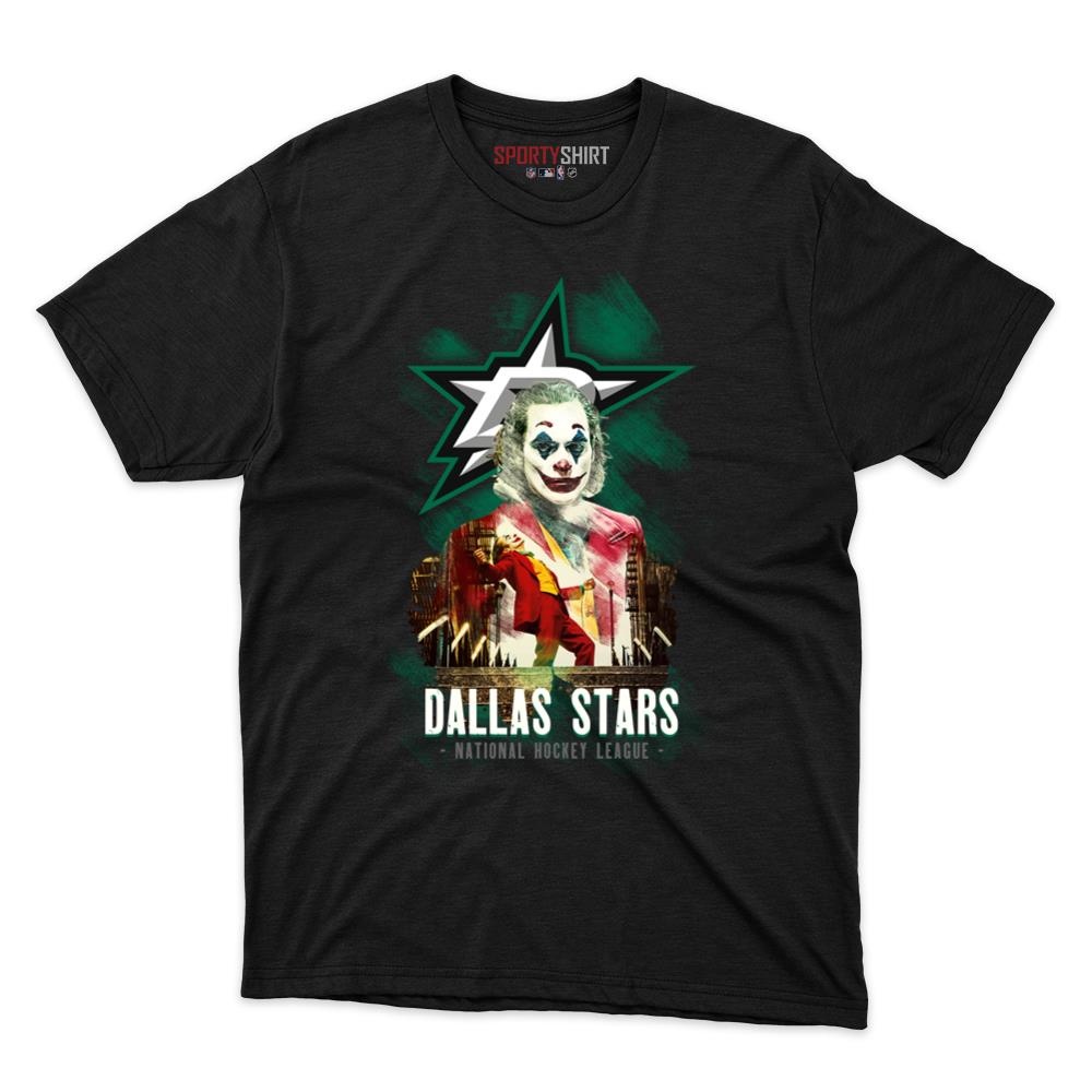 Dallas Stars Put On A Happy Face Joker Shirt, Funny Unisex Cotton Graphic Tee, Hockey Game Day Gift
