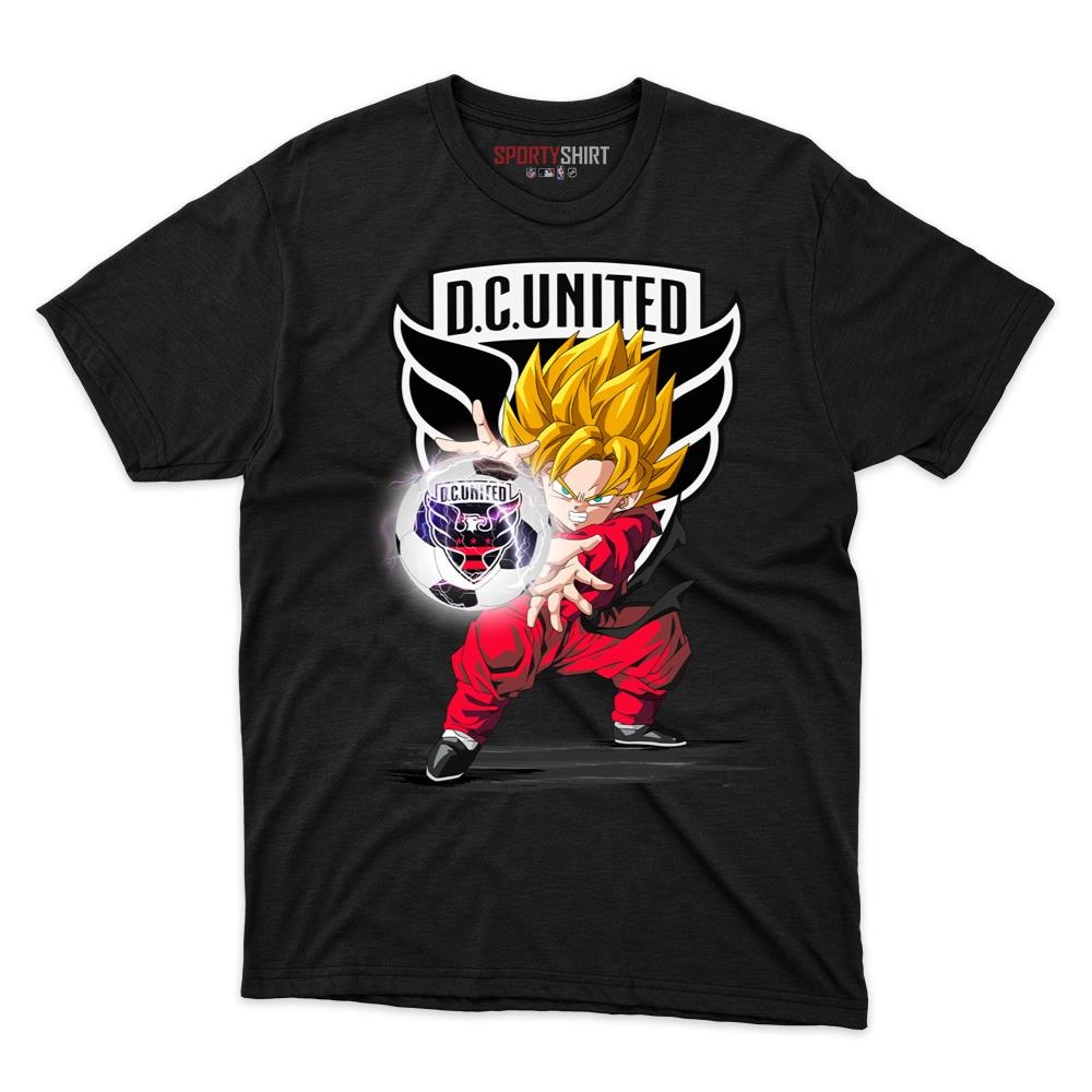 DC United MLS Goku Dragon Ball Z Unisex Cotton Graphic Tee, Anime Crossover Shirt, Game Day Fan Gift