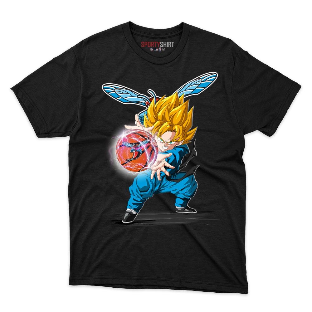 Delaware State Hornets Goku Dragon Ball Z Shirt, Unisex Cotton Anime Saiyan Graphic Tee for College Fans