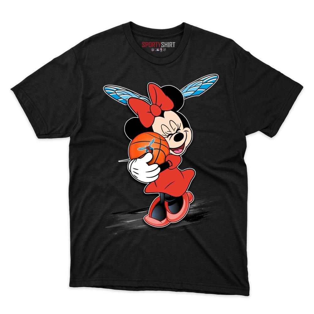 Delaware State Hornets Minnie Mouse Shirt, Unisex Cotton Disney Cartoon Graphic Tee, College Game Day Gift