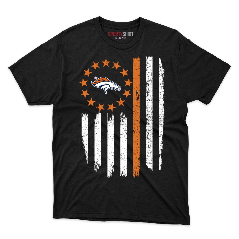 Denver Broncos Betsy Ross American Flag Shirt, Patriotic Unisex Cotton Graphic Tee, Football Game Day Gift