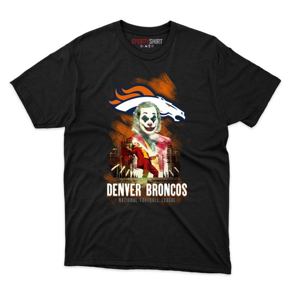 Denver Broncos Put On A Happy Face Joker Shirt, Funny Unisex Cotton Graphic Tee, Football Game Day Gift