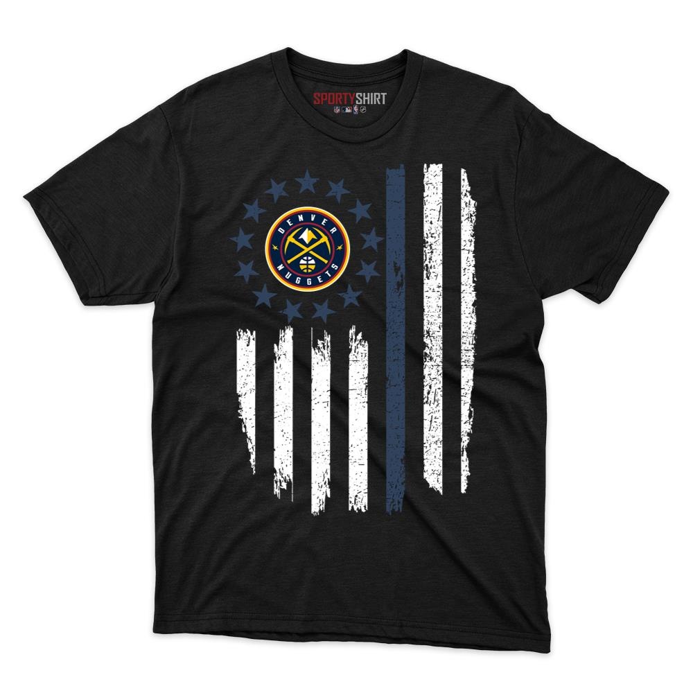 Denver Nuggets Betsy Ross American Flag Shirt, Patriotic Unisex Cotton Graphic Tee, Basketball Fan Gift
