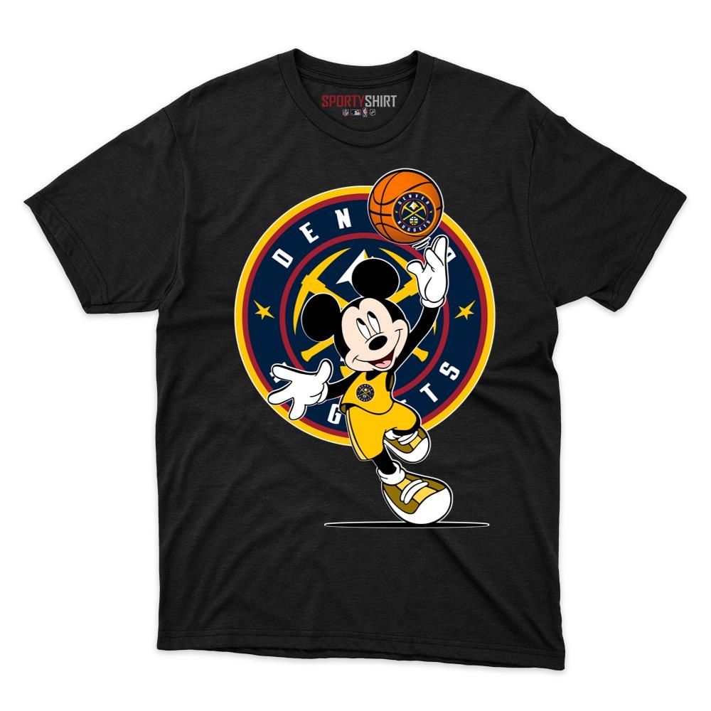 Denver Nuggets Mickey Mouse Star Player Shirt, Unisex Cotton Disney Cartoon Graphic Tee, Game Day Gift - photo 1