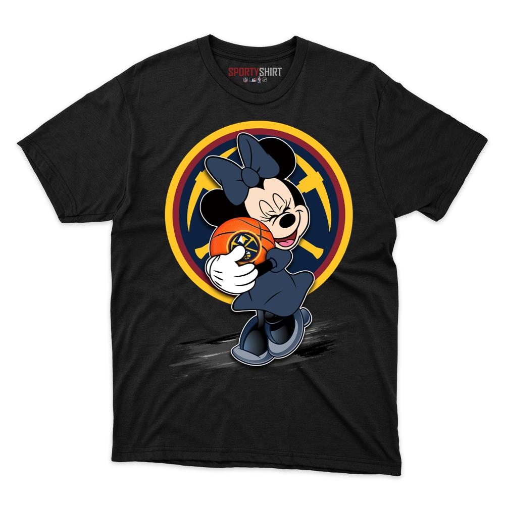 Denver Nuggets Minnie Mouse Basketball Shirt, Unisex Cotton Disney Cartoon Graphic Tee, Game Day Gift