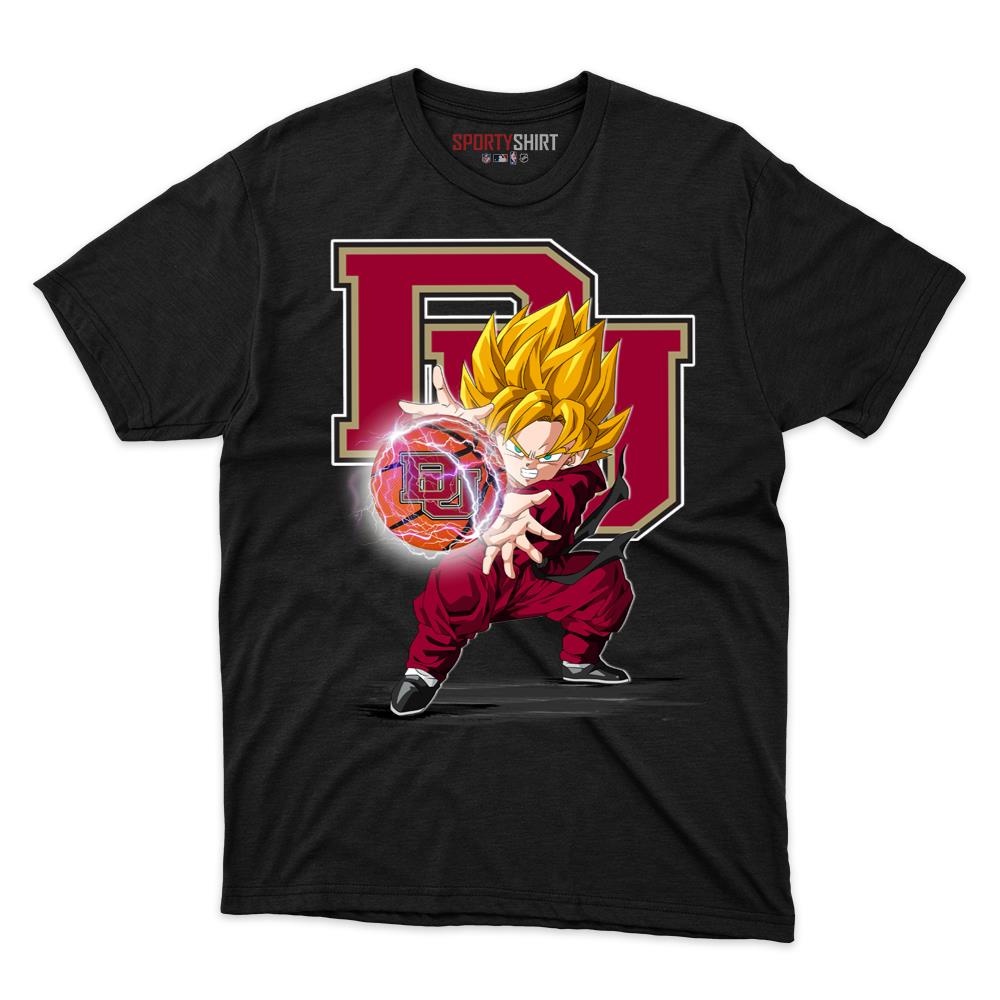 Denver Pioneers Goku Dragon Ball Z Shirt, Unisex Cotton Anime Saiyan Graphic Tee for College Game Day Fans