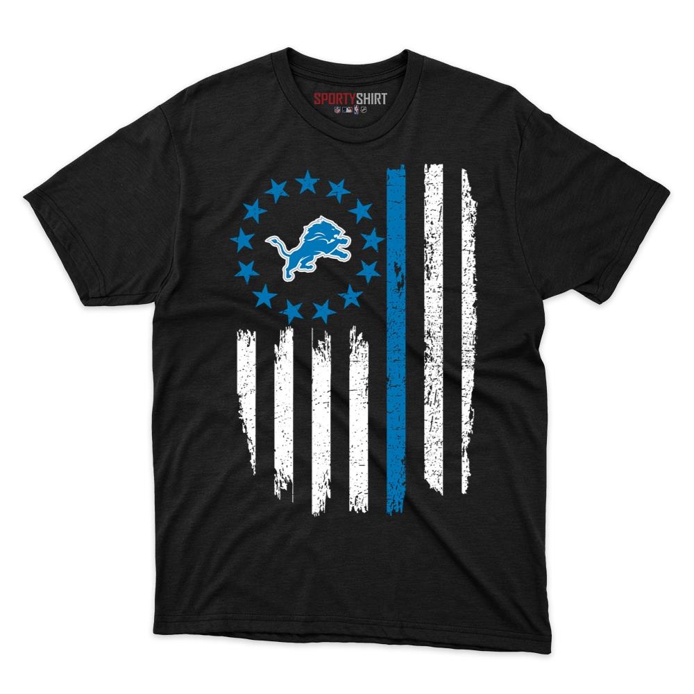 Detroit Lions Betsy Ross American Flag Shirt, Patriotic Unisex Cotton Graphic Tee, Football Game Day Gift