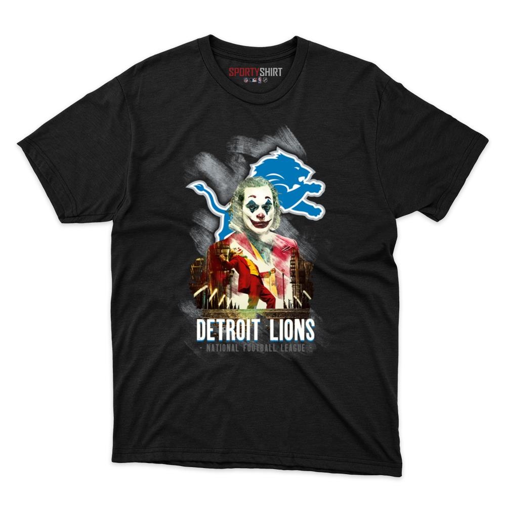 Detroit Lions Put On A Happy Face Joker Shirt, Funny Unisex Cotton Graphic Tee, Football Game Day Gift