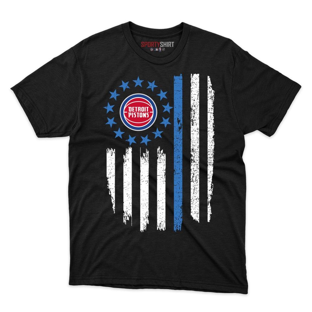 Detroit Pistons Betsy Ross American Flag Shirt, Patriotic Unisex Cotton Graphic Tee, Basketball Fan Gift