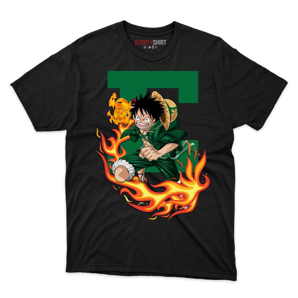 Eastern Michigan Eagles Luffy One Piece Unisex Cotton Graphic Tee, Straw Hat Anime College Fan Game Day Shirt