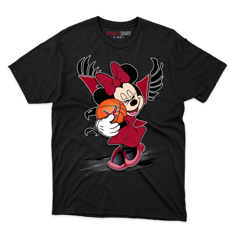 Eastern Washington Eagles Minnie Mouse Unisex Cotton Graphic Tee, Cute Disney Cartoon College Game Day Gift Shirt