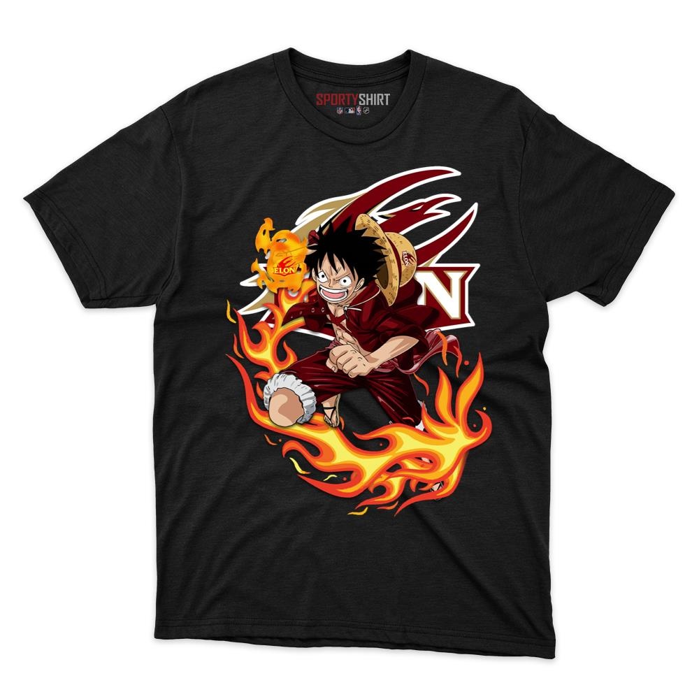 Elon Phoenix Luffy One Piece Unisex Cotton Graphic Tee, Straw Hat Anime Crossover College Fan Game Day Shirt