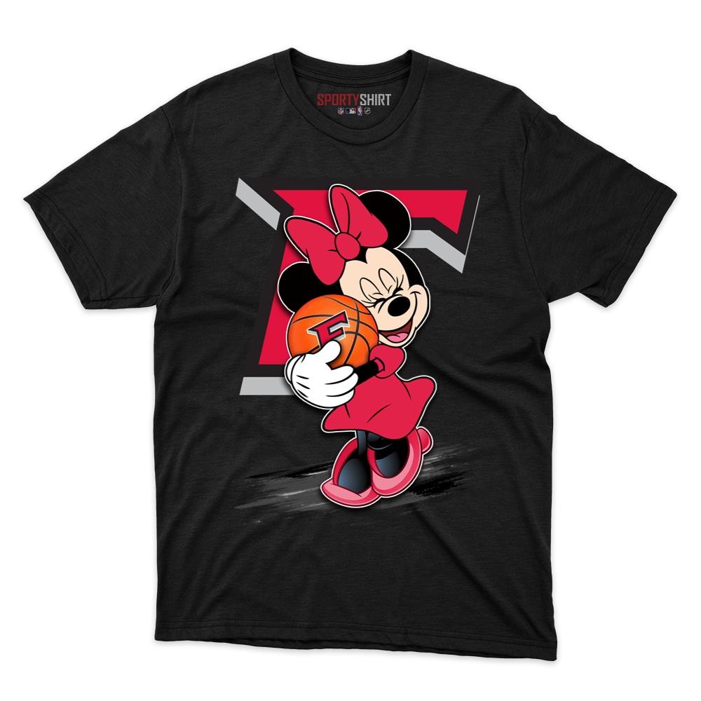 Fairfield Stags Minnie Mouse Unisex Cotton Graphic Tee, Cute Disney Cartoon College Fan Game Day Gift Shirt