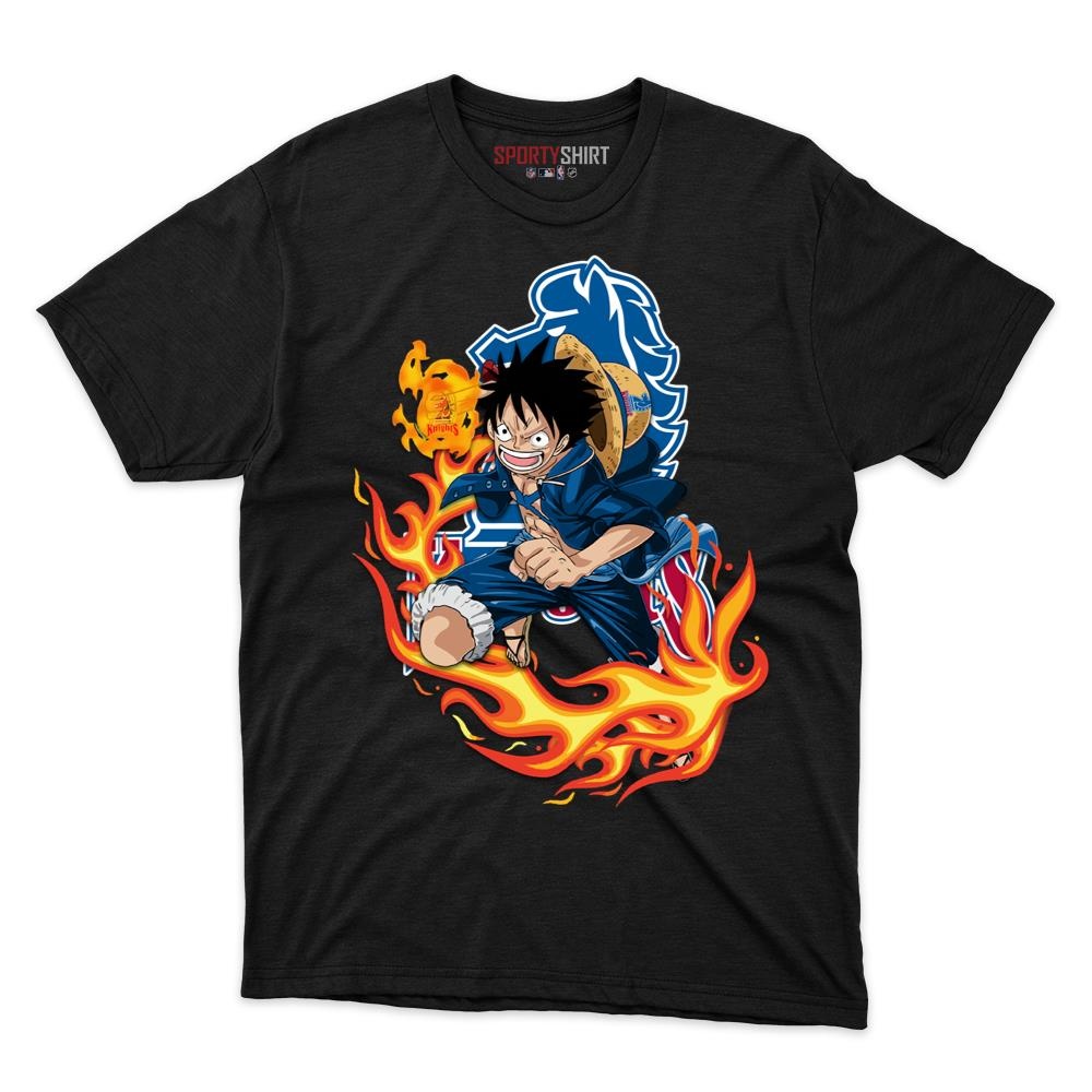Fairleigh Dickinson Knights Luffy One Piece Unisex Cotton Graphic Tee, Straw Hat Anime Fan Game Day Shirt - photo 1