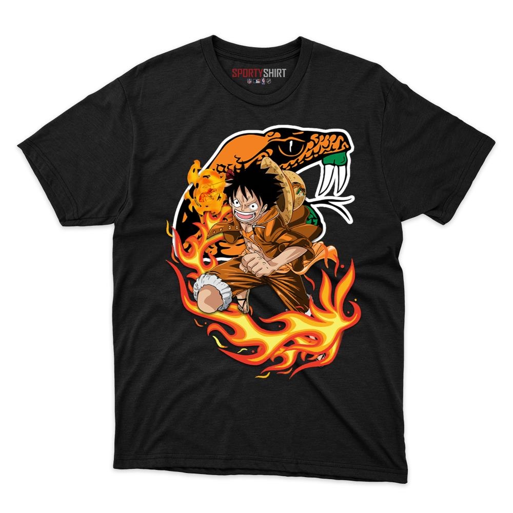 Florida A&M Rattlers Luffy One Piece Unisex Cotton Graphic Tee, Straw Hat Anime College Fan Game Day Shirt