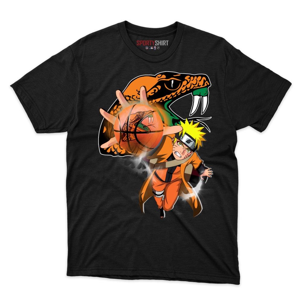 Florida A&M Rattlers Naruto Unisex Cotton Graphic Tee, Anime Ninja Crossover College Fan Game Day Shirt