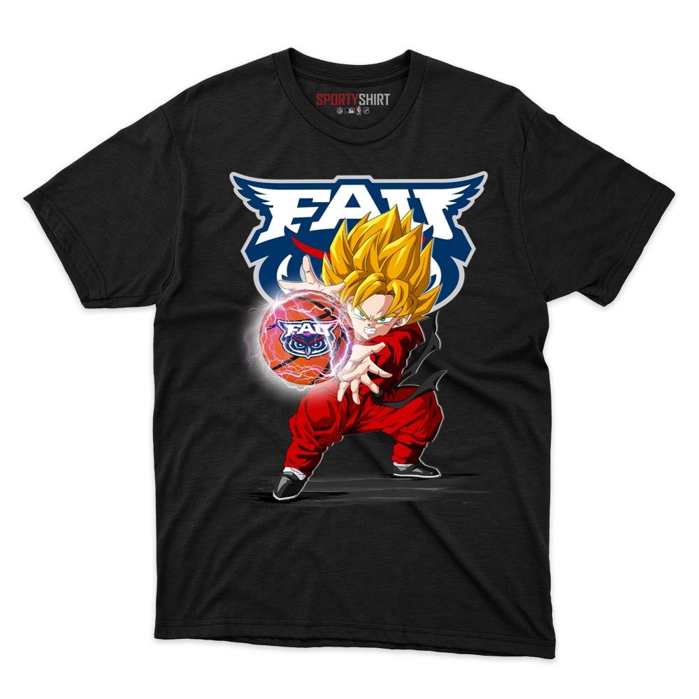 Florida Atlantic Owls Goku Dragon Ball Z Unisex Cotton Graphic Tee, Anime College Fan Game Day Shirt