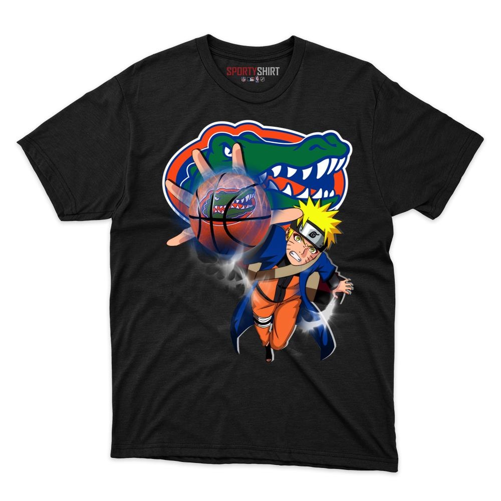 Florida Gators Naruto Unisex Cotton Graphic Tee, Anime Ninja Crossover College Fan Game Day Shirt