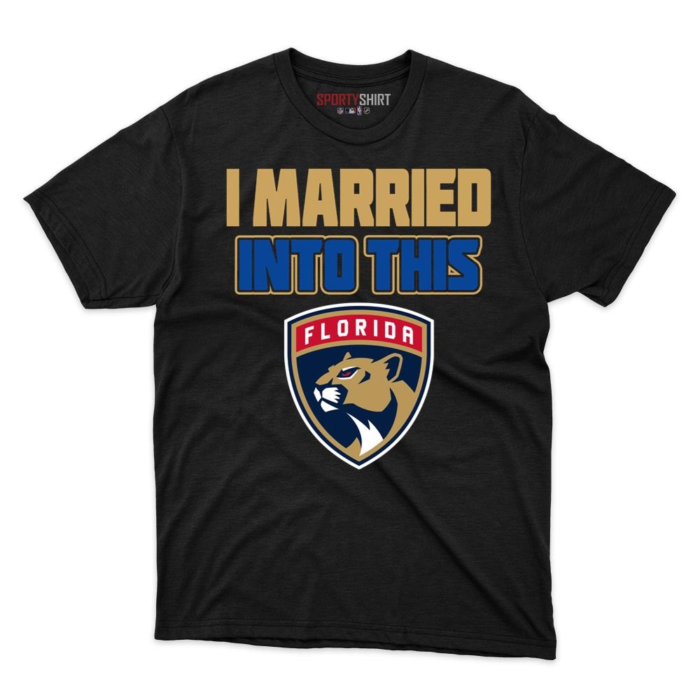 Florida Panthers I Married Into This Unisex Cotton Graphic Tee, Funny Hockey In-Law Fan Gift Game Day Shirt