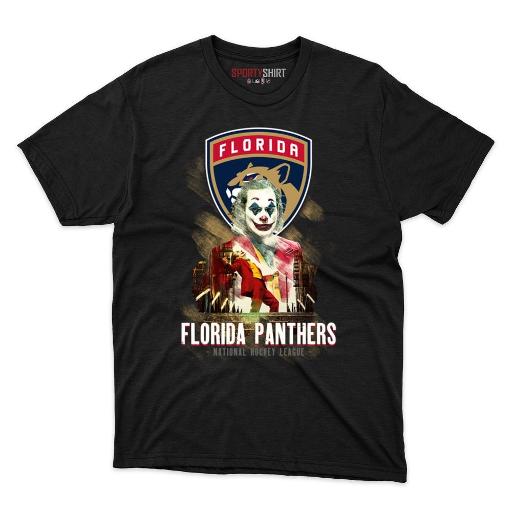 Florida Panthers Put On A Happy Face Joker Unisex Cotton Graphic Tee, Villain Hockey Fan Game Day Shirt