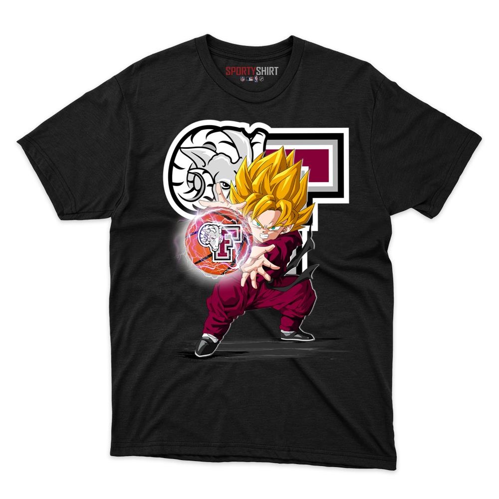Fordham Rams Goku Dragon Ball Z Unisex Cotton Graphic Tee, Anime Crossover College Fan Game Day Shirt