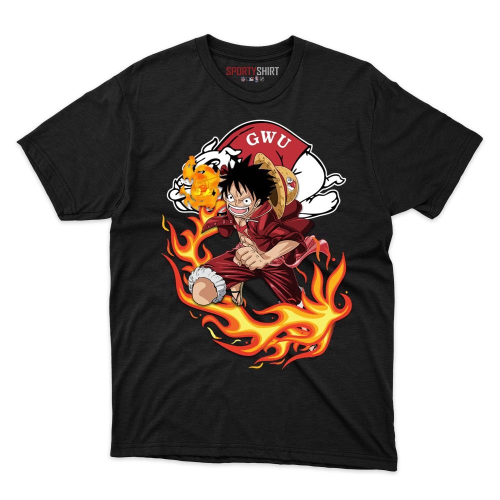 Gardner-Webb Runnin' Bulldogs Luffy One Piece Unisex Cotton Graphic Tee, Straw Hat Pirate Anime Shirt