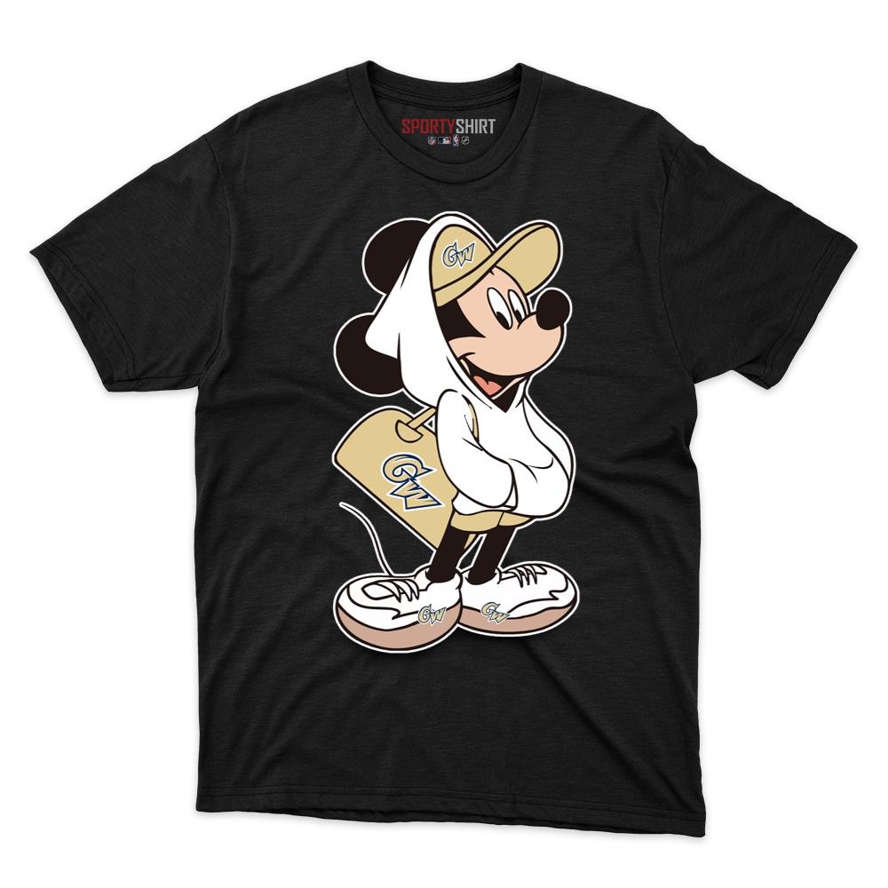 George Washington Colonials Mickey Mouse Unisex Cotton Graphic Tee, Disney Cartoon Crossover Shirt