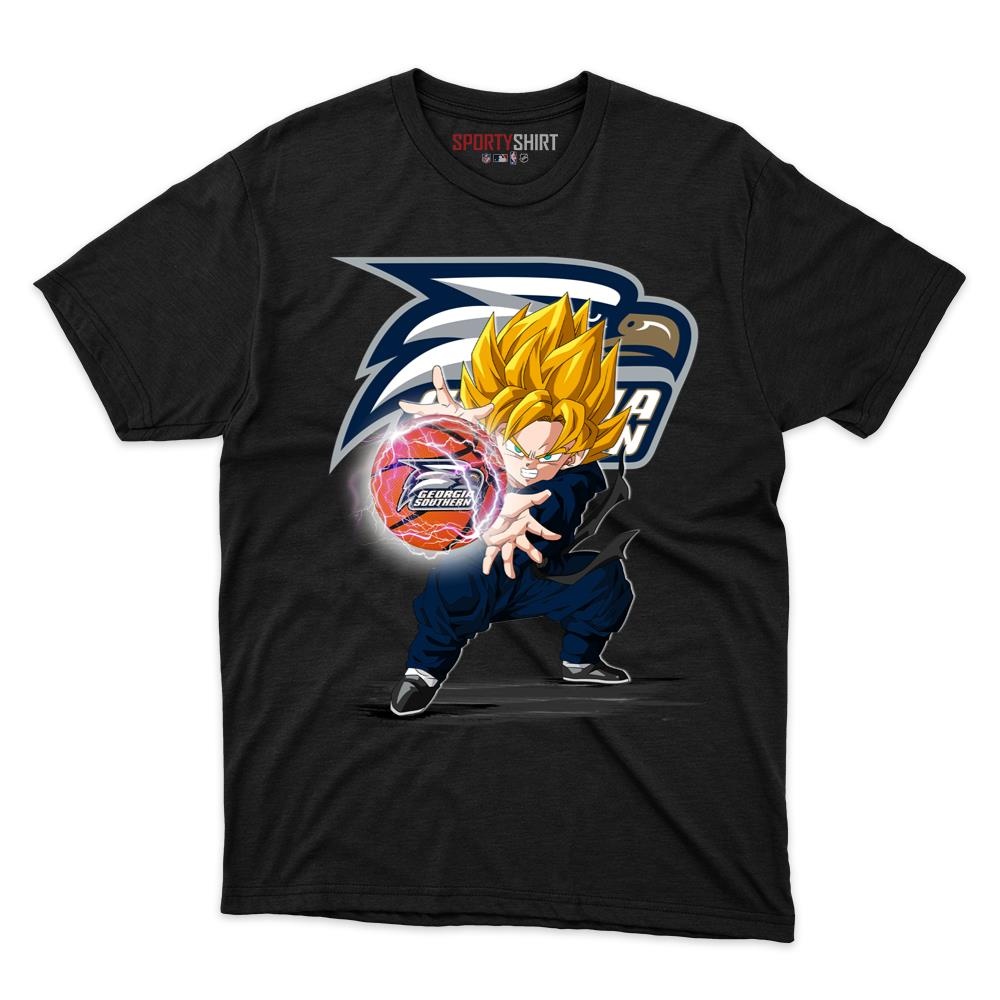 Georgia Southern Eagles Goku Dragon Ball Z Unisex Cotton Graphic Tee, Super Saiyan Anime Shirt for Fans