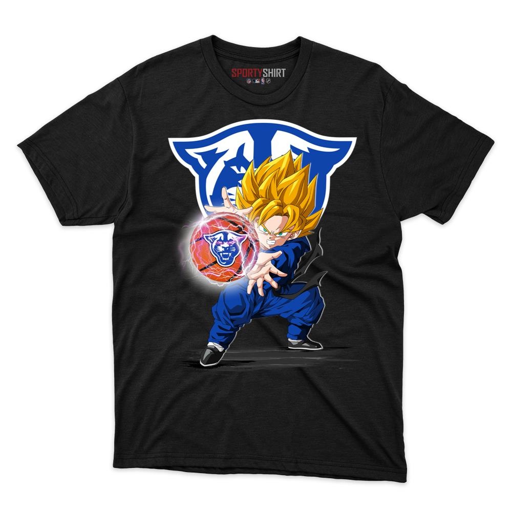 Georgia State Panthers Goku Dragon Ball Z Unisex Cotton Graphic Tee, Super Saiyan Anime Shirt, Game Day