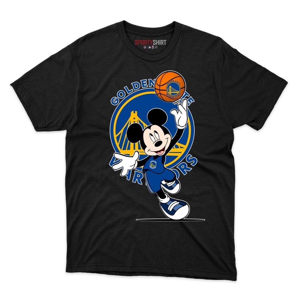 Golden State Warriors Mickey Mouse Player Unisex Cotton Graphic Tee, Disney Cartoon Basketball Fan Shirt