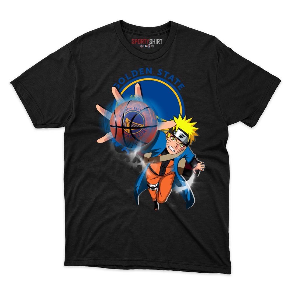 Golden State Warriors Naruto Shinobi Unisex Cotton Graphic Tee, Hidden Leaf Ninja Crossover Shirt