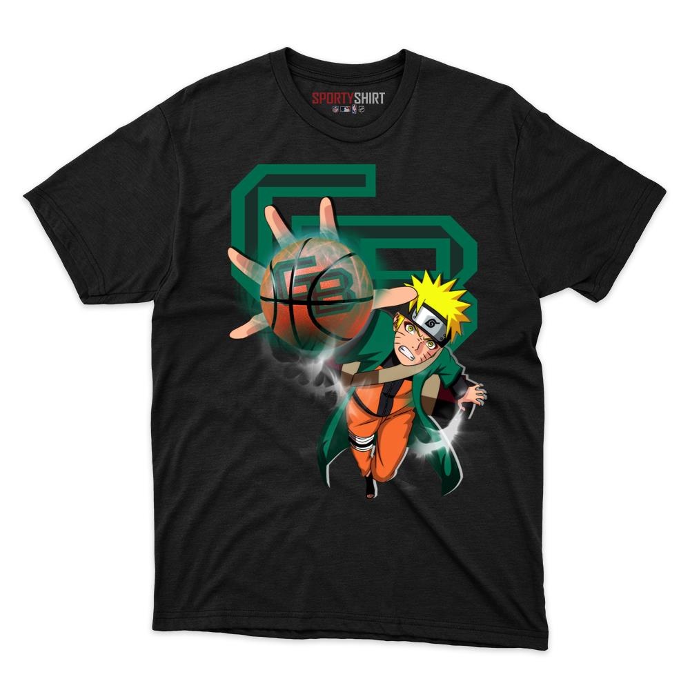Green Bay Phoenix Naruto Ninja Unisex Cotton Graphic Tee, Hidden Leaf Anime Crossover Shirt, Game Day Gift