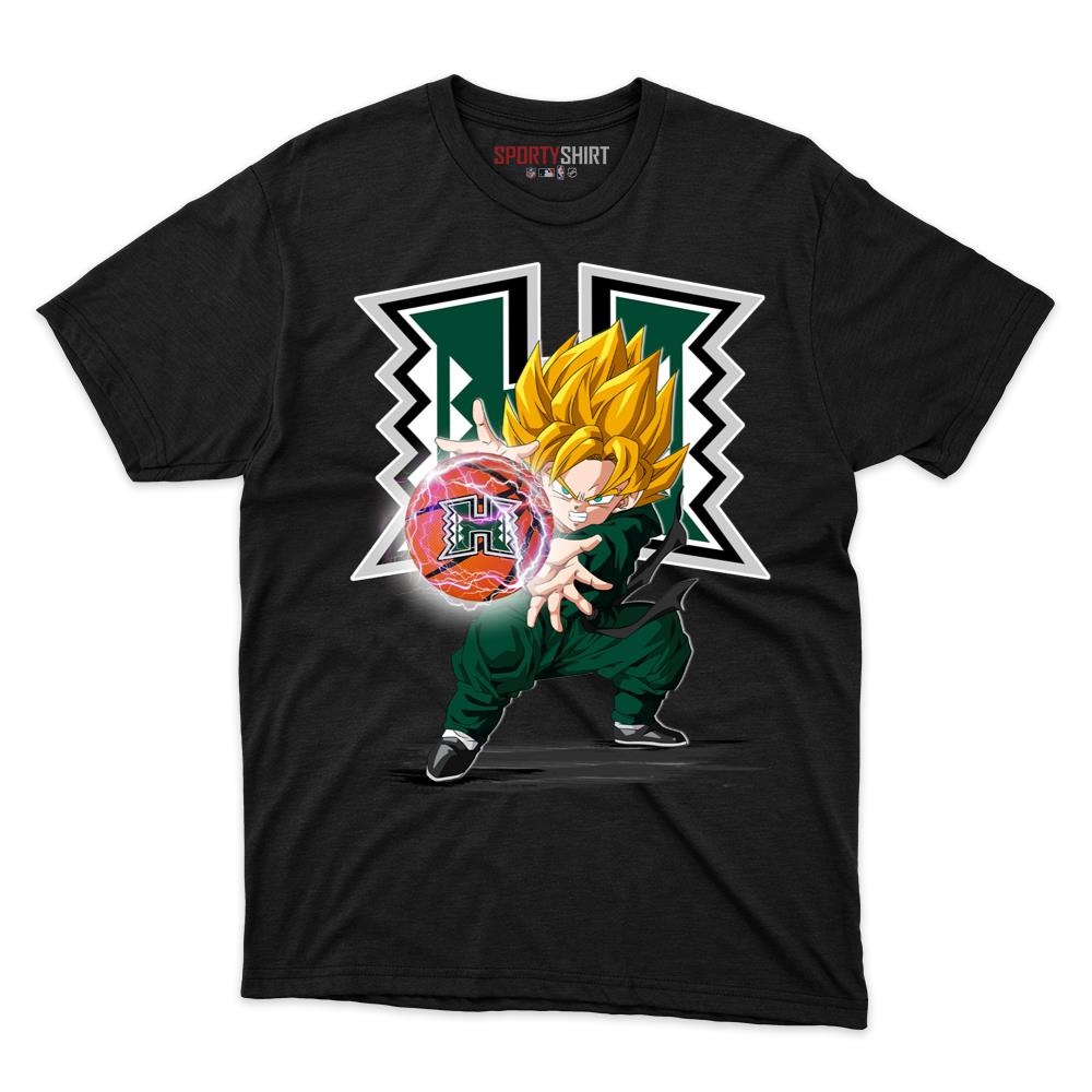 Hawaii Rainbow Warriors Goku Dragon Ball Z Unisex Cotton Graphic Tee, Super Saiyan Anime Shirt, Game Day