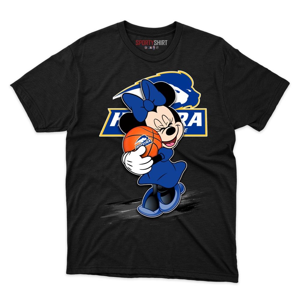 Hofstra Pride Minnie Mouse Unisex Cotton Graphic Tee, Disney Cartoon Crossover Fan Game Day Shirt