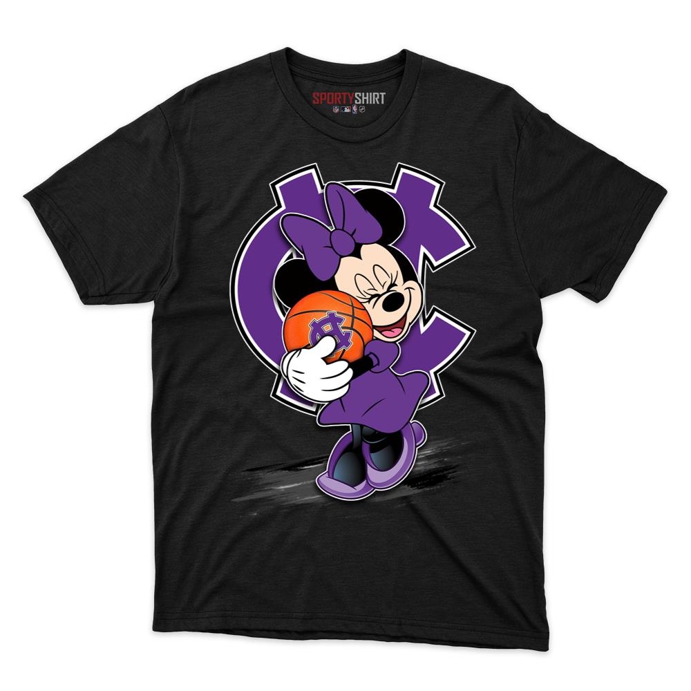 Holy Cross Crusaders Minnie Mouse Unisex Cotton Graphic Tee, Disney Cartoon Fan Game Day Shirt