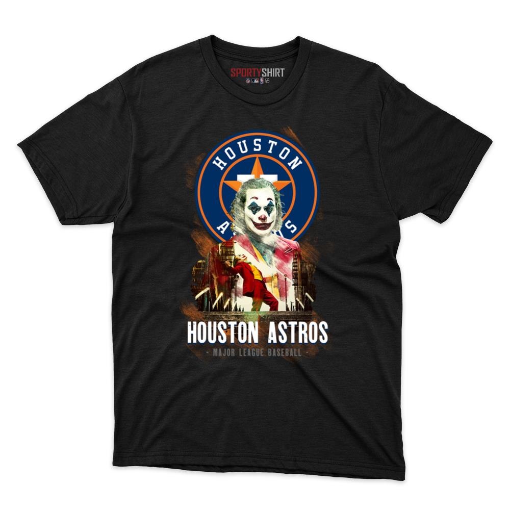 Houston Astros Put On A Happy Face Joker Unisex Cotton Graphic Tee, Villain Fan Game Day Shirt