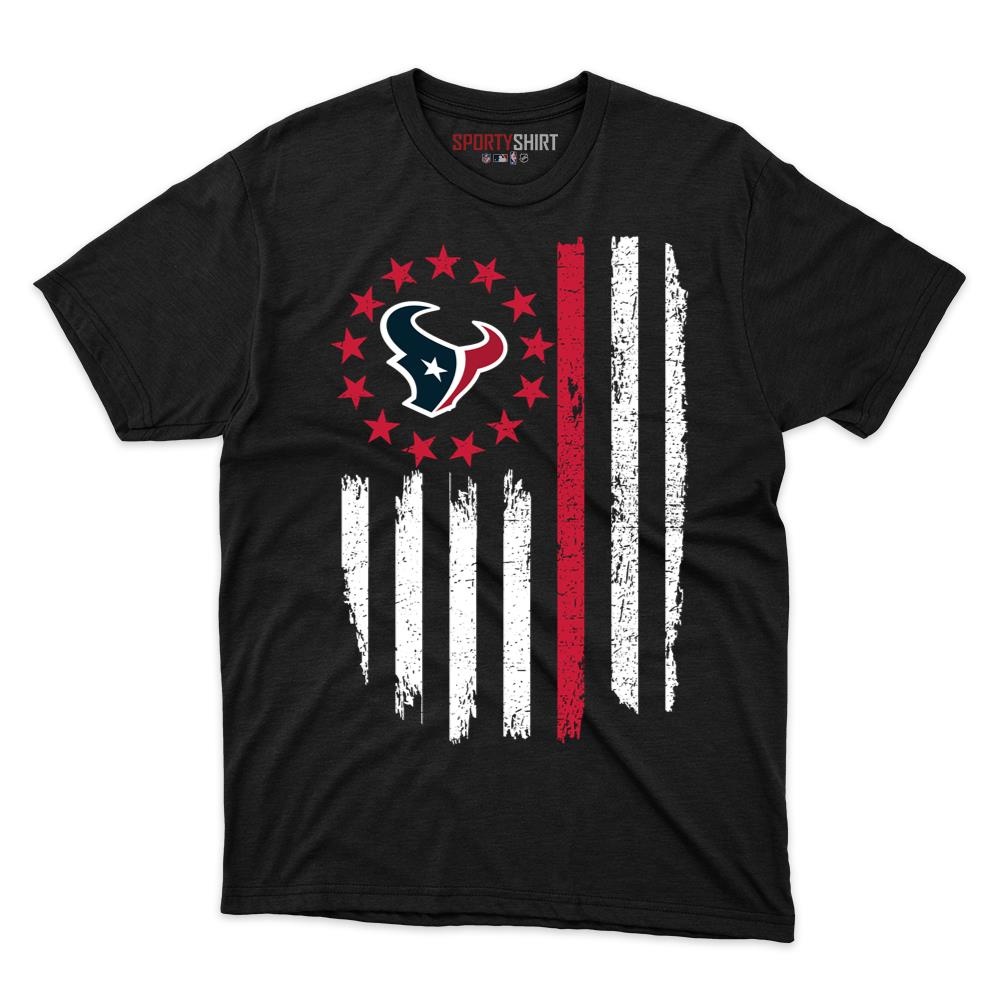 Houston Texans Betsy Ross Flag Unisex Cotton Graphic Tee, Patriotic USA Fan Game Day Shirt