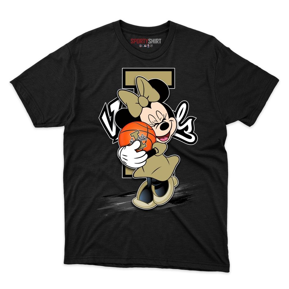 Idaho Vandals Minnie Mouse Unisex Cotton Graphic Tee, Disney Cartoon Crossover Fan Game Day Shirt