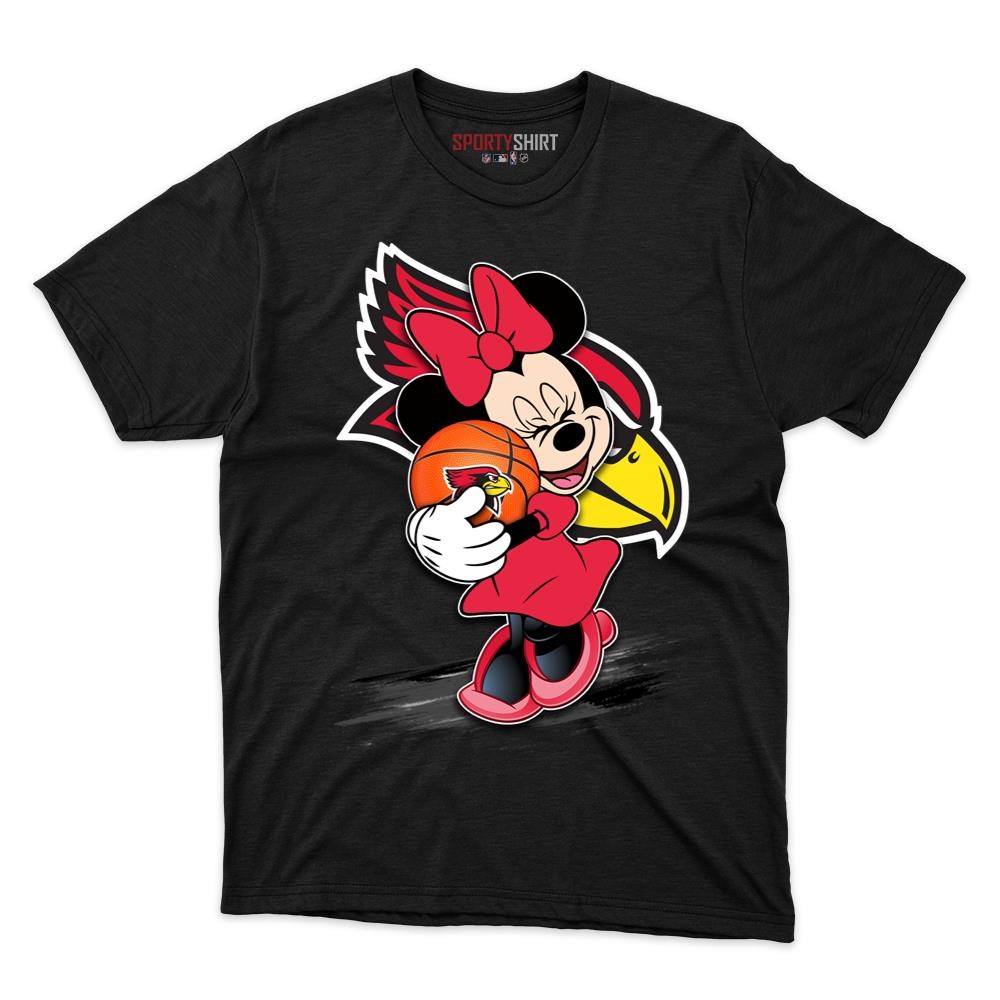 Illinois State Redbirds Minnie Mouse Unisex Cotton Graphic Tee, Disney Cartoon Fan Game Day Shirt - photo 1