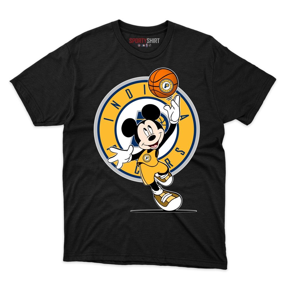 Indiana Pacers Mickey Mouse Player Unisex Cotton Graphic Tee, Disney Cartoon Fan Game Day Shirt