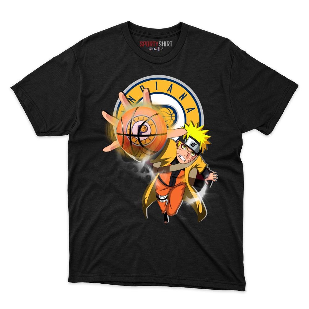 Indiana Pacers Naruto Uzumaki Unisex Cotton Graphic Tee, Anime Ninja Crossover Fan Game Day Shirt
