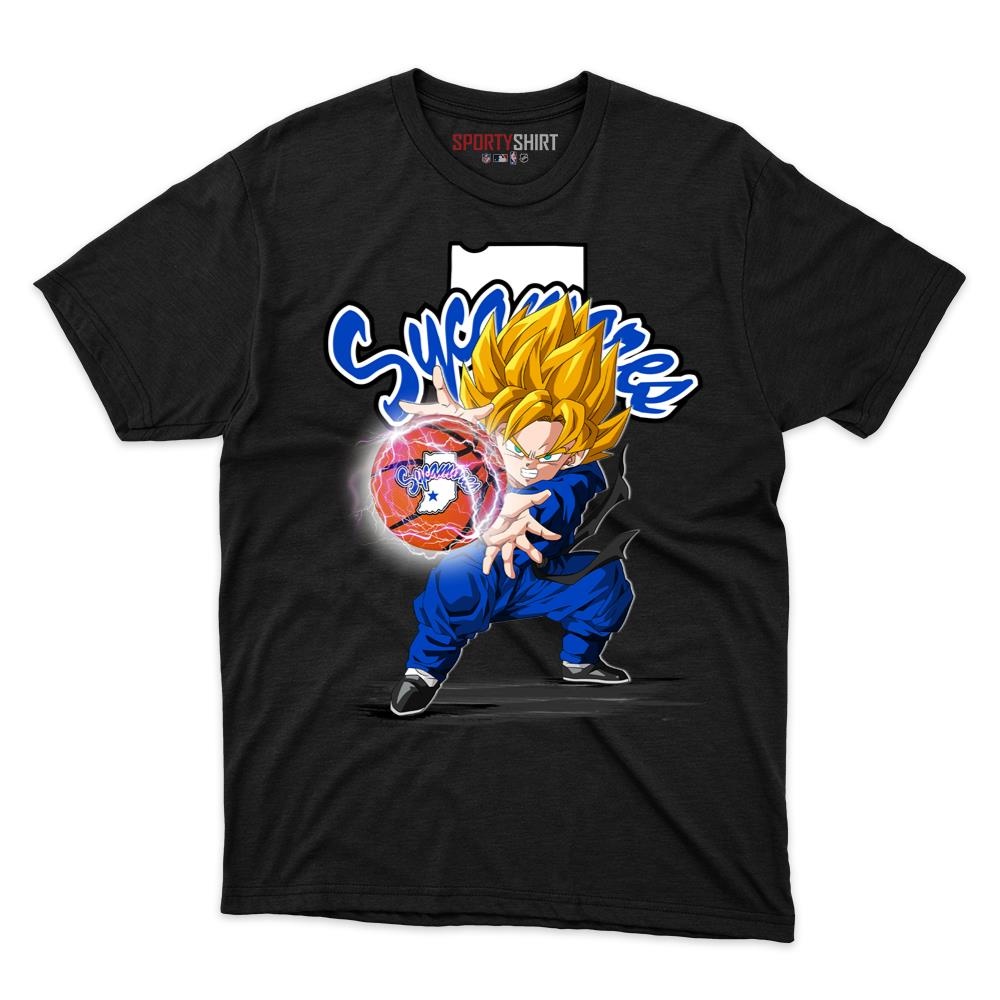 Indiana State Sycamores Goku Dragon Ball Z Unisex Cotton Graphic Tee, Anime Fan Game Day Shirt
