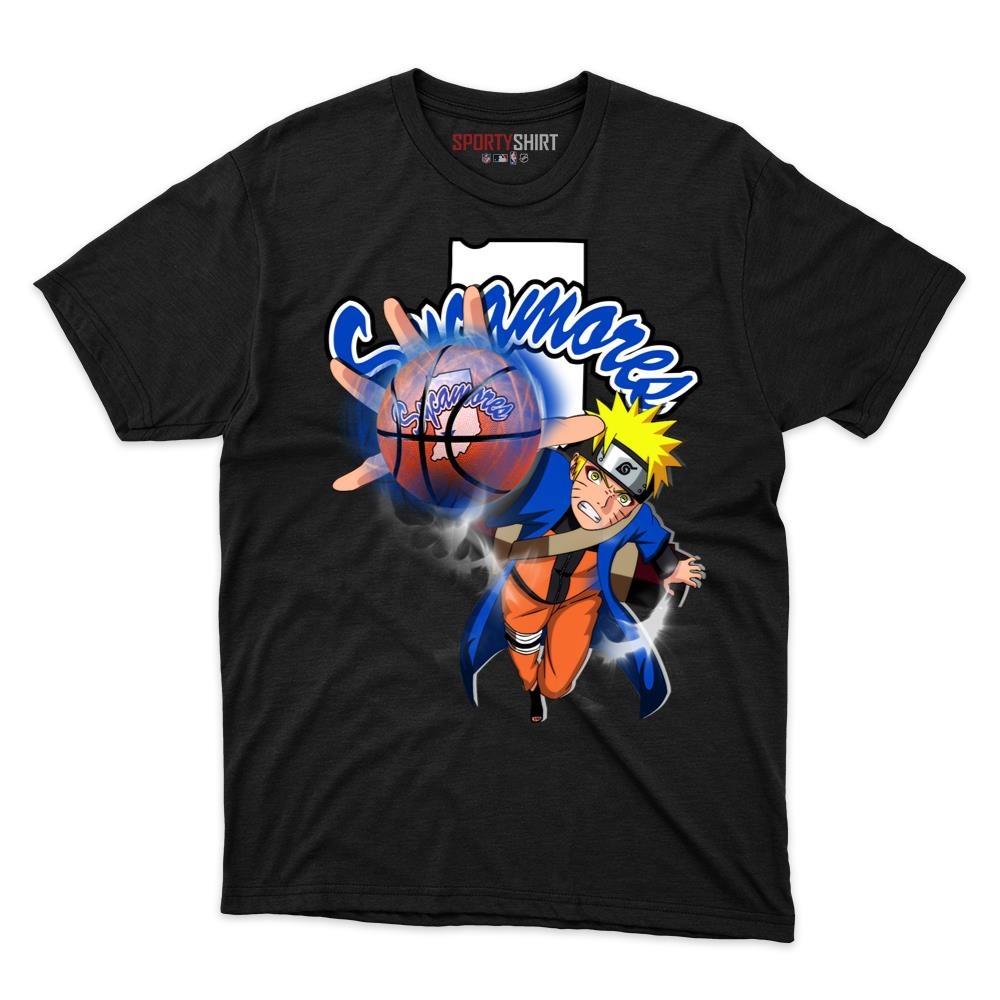 Indiana State Sycamores Naruto Uzumaki Unisex Cotton Graphic Tee, Anime Ninja Fan Game Day Shirt