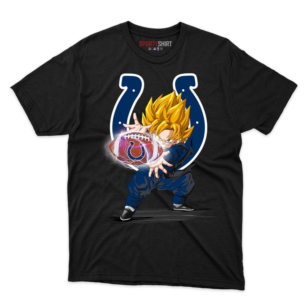 Indianapolis Colts Goku Dragon Ball Z Unisex Cotton Graphic Tee, Anime Crossover Fan Game Day Shirt