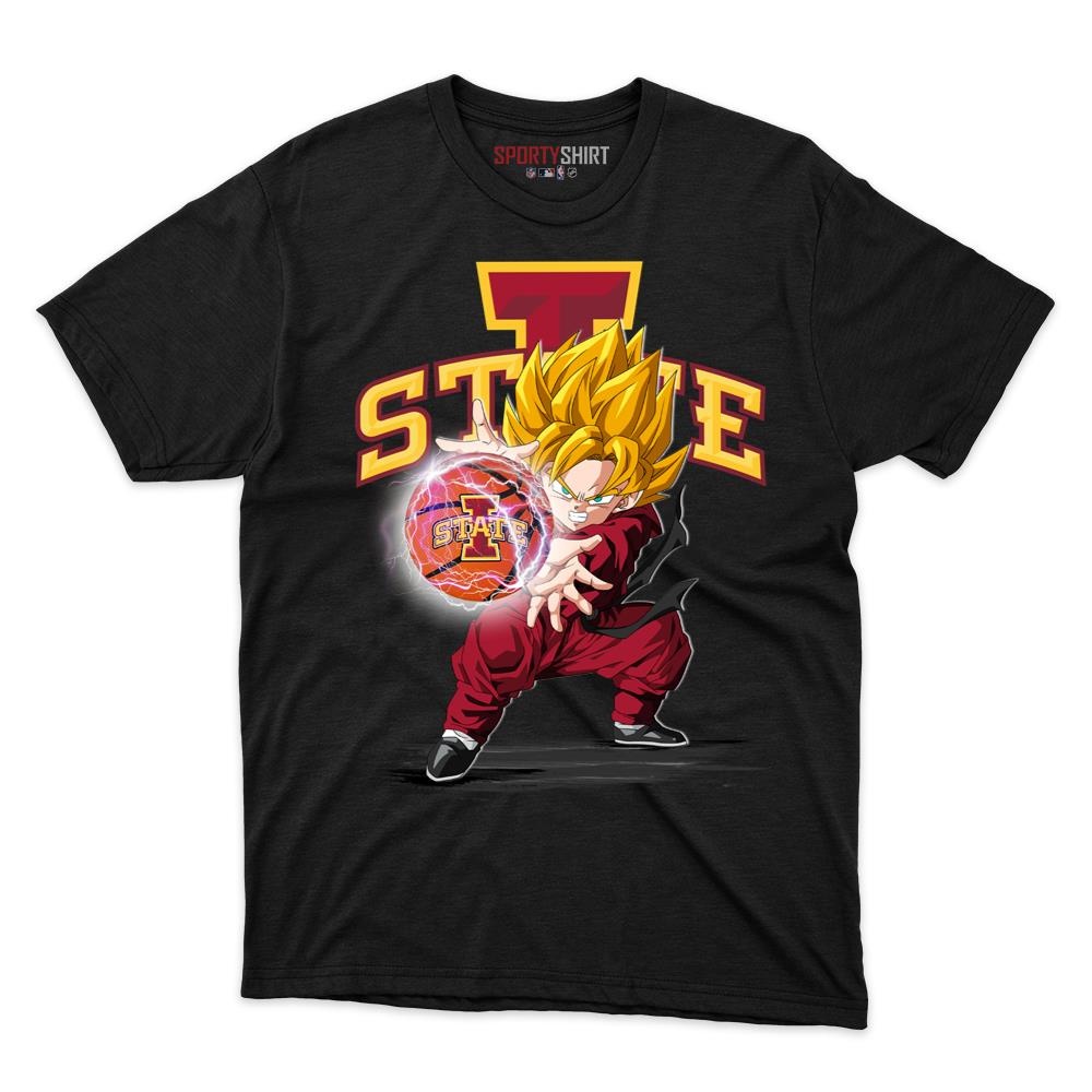 Iowa State Cyclones Goku Dragon Ball Z Unisex Shirt, Anime Crossover Cotton Graphic Tee, Game Day Fan Gift