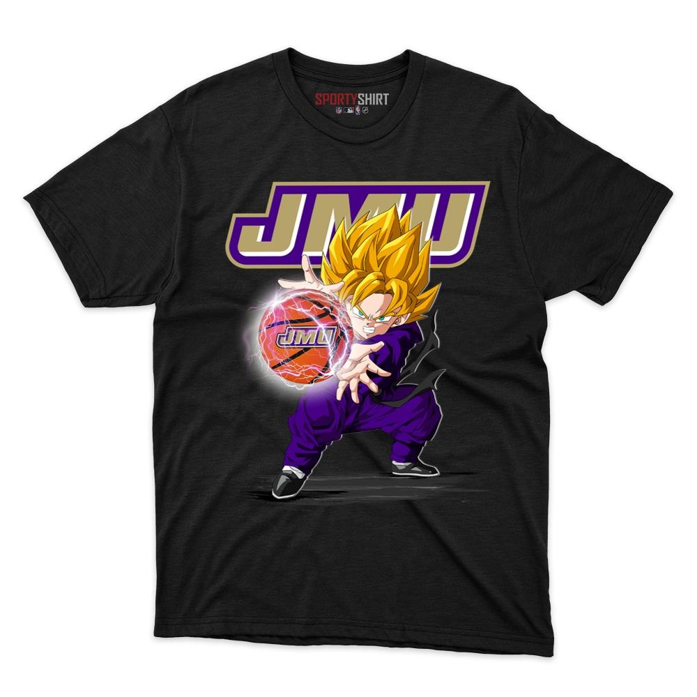 James Madison Dukes Goku Dragon Ball Z Unisex Shirt, Anime Crossover Cotton Graphic Tee, Game Day Fan Gift