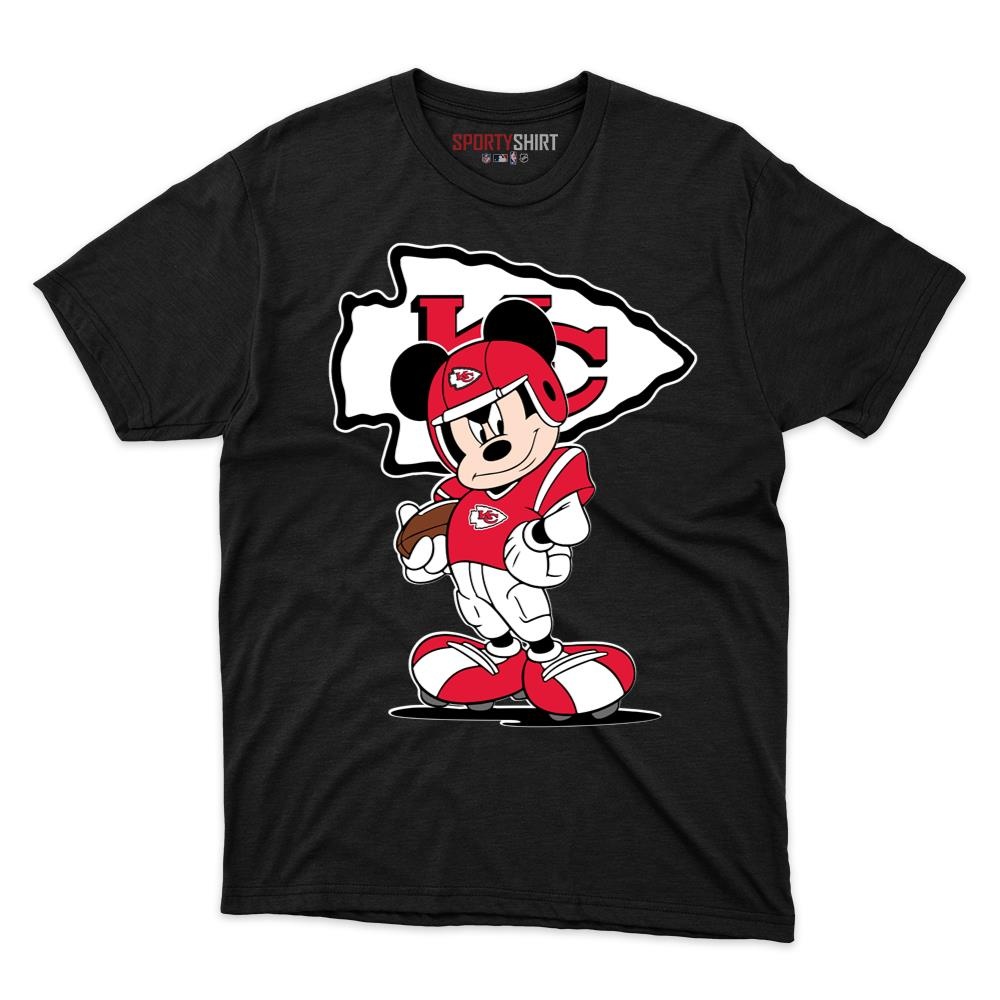 Kansas City Chiefs Mickey Mouse Player Unisex Shirt, Disney Cartoon Cotton Graphic Tee, Game Day Fan Gift