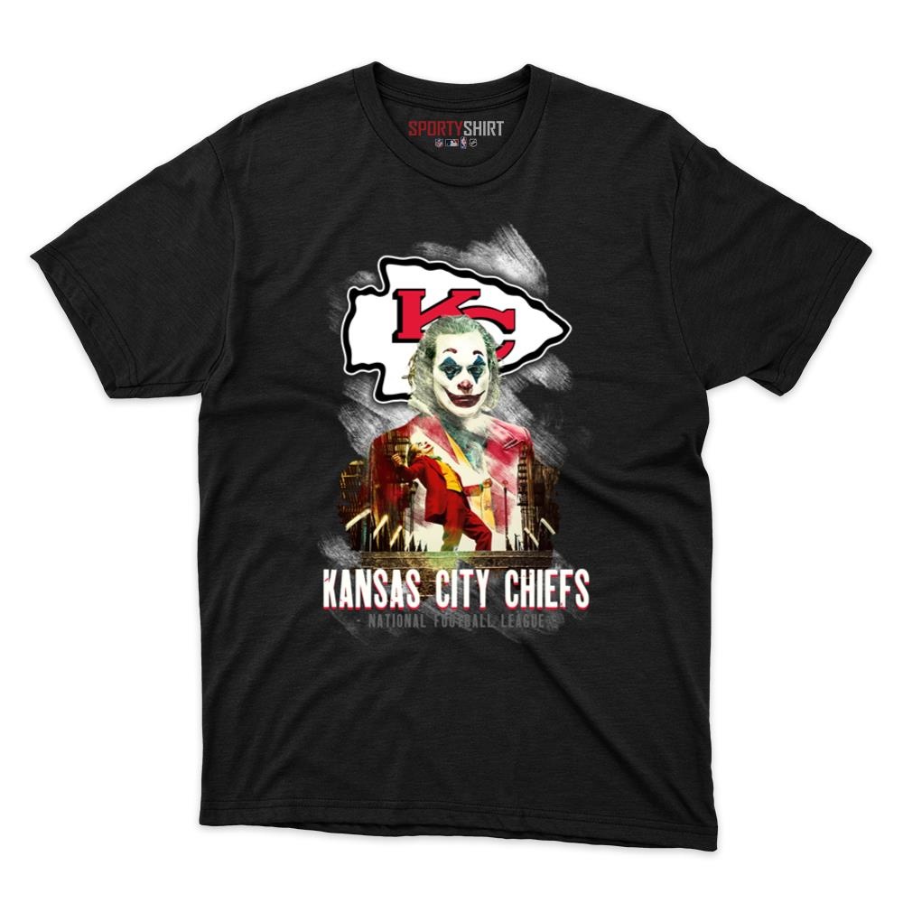 Kansas City Chiefs Put On A Happy Face Joker Unisex Shirt, Funny Villain Cotton Graphic Tee, Game Day Gift