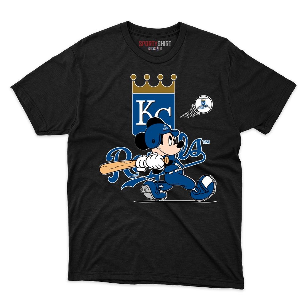 Kansas City Royals Mickey Mouse Player Unisex Shirt, Disney Cartoon Cotton Graphic Tee, Game Day Fan Gift